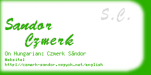 sandor czmerk business card